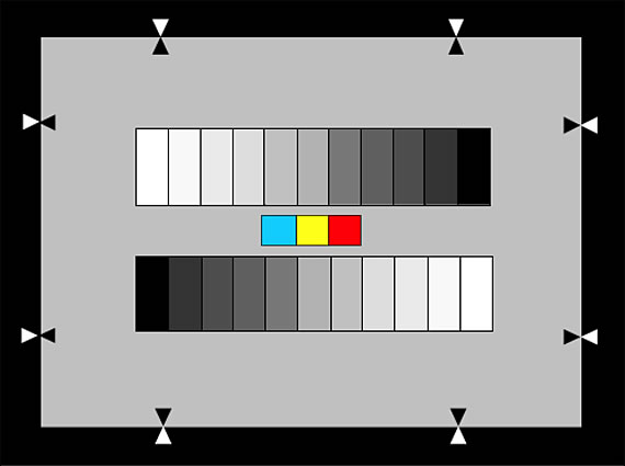NHK 11階灰階(γ＝0.45)附帶3彩色測試卡
